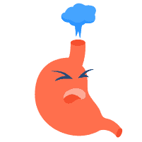 ဗိုက်ကယ်ခြင်း နှင့် လေပွခြင်း